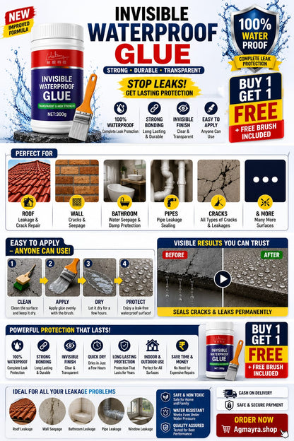 Invisible Waterproof Glue Buy 1 Get 1 Free With Brush