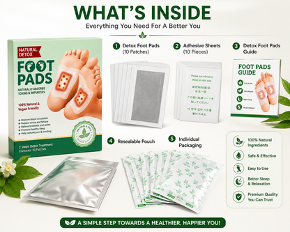 Herbal Premium Detox Foot Pads | Natural Foot Detox Patch | Buy 1 Get 1 Free